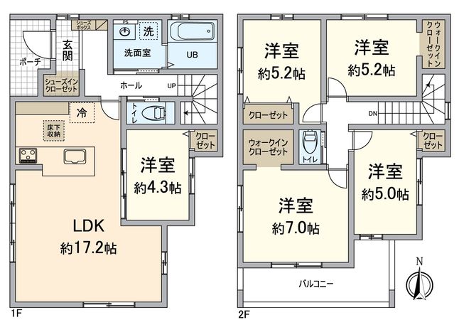 大津市瀬田3丁目1号棟 間取図(平面図) 大津市瀬田3丁目1号棟 間取図(平面図)