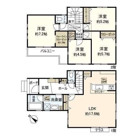 平塚市幸町 新築戸建 6号棟 間取図(平面図)
