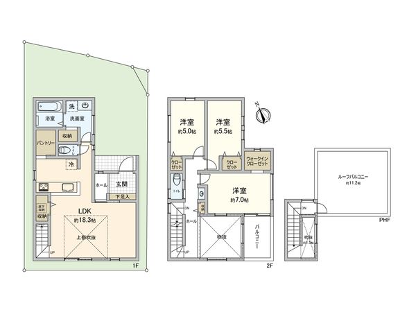 厚木市元町 新築戸建A号棟 間取図(平面図) 厚木市元町 新築戸建A号棟 間取図(平面図)