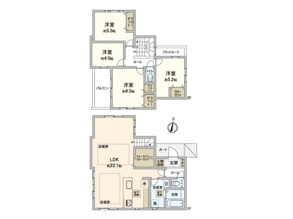 海老名市国分北3丁目 新築戸建 間取図(平面図) 海老名市国分北3丁目 新築戸建 間取図(平面図)