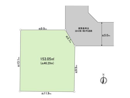福生市南田園1丁目 土地 区画図 福生市南田園1丁目 土地 区画図