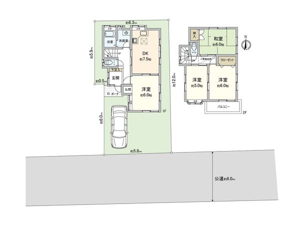 東久留米市前沢5丁目 戸建 間取図(平面図) 東久留米市前沢5丁目 戸建 間取図(平面図)