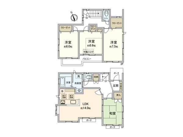 東村山市諏訪町1丁目 戸建 間取図(平面図) 東村山市諏訪町1丁目 戸建 間取図(平面図)