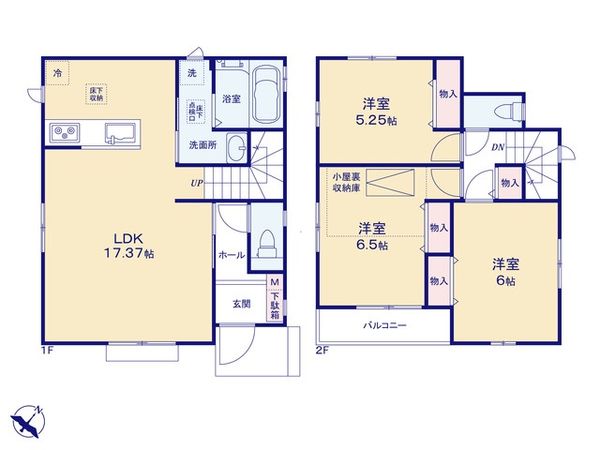 東村山市野口町1丁目 新築F号棟 間取図(平面図)