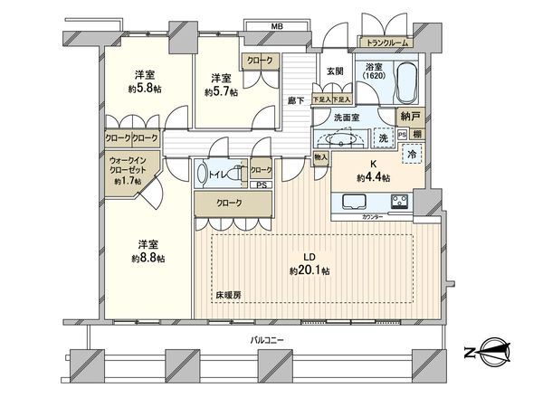 石神井公園ピアレス A棟 間取図(平面図) 石神井公園ピアレス A棟 間取図(平面図)
