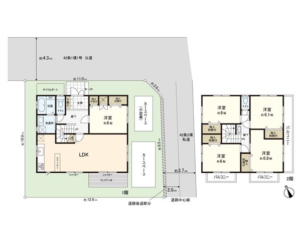 南長崎3丁目借地権付戸建 間取図(平面図)