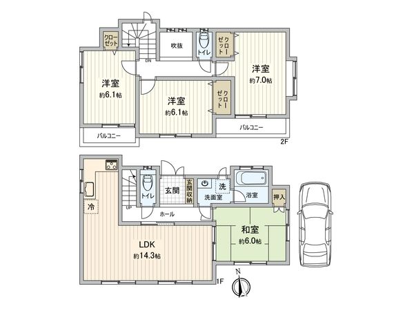 和光市下新倉4丁目 戸建 間取図(平面図)