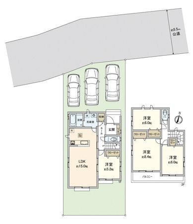 川越市大字砂新築戸建B号棟 間取図(平面図) 川越市大字砂新築戸建B号棟 間取図(平面図)