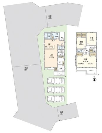 川越市霞ケ関北2丁目新築戸建 間取図(平面図) 川越市霞ケ関北2丁目新築戸建 間取図(平面図)