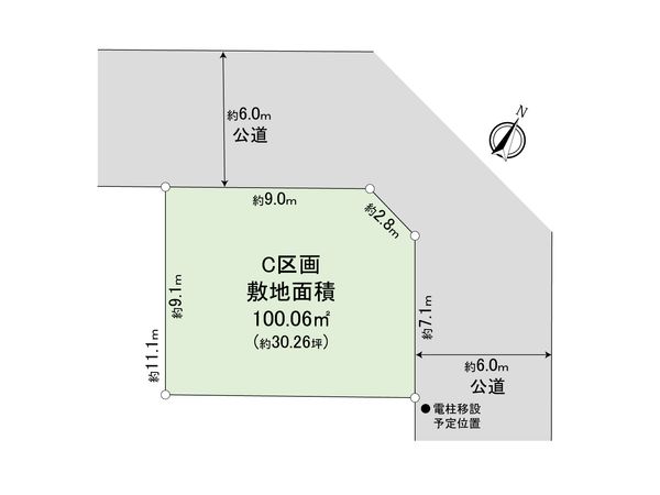 さいたま市北区東大成町2丁目 C区画 区画図 さいたま市北区東大成町2丁目 C区画 区画図