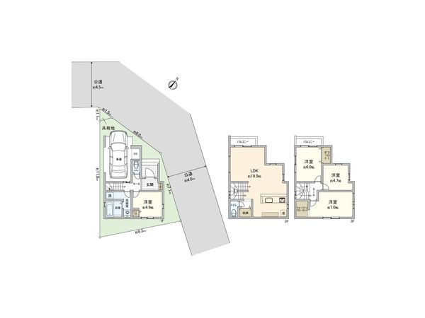 さいたま市大宮区堀の内町1丁目 2号棟 間取図(平面図) さいたま市大宮区堀の内町1丁目 2号棟 間取図(平面図)
