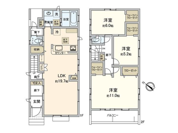 さいたま市見沼区深作1丁目 1号棟 間取図(平面図) さいたま市見沼区深作1丁目 1号棟 間取図(平面図)