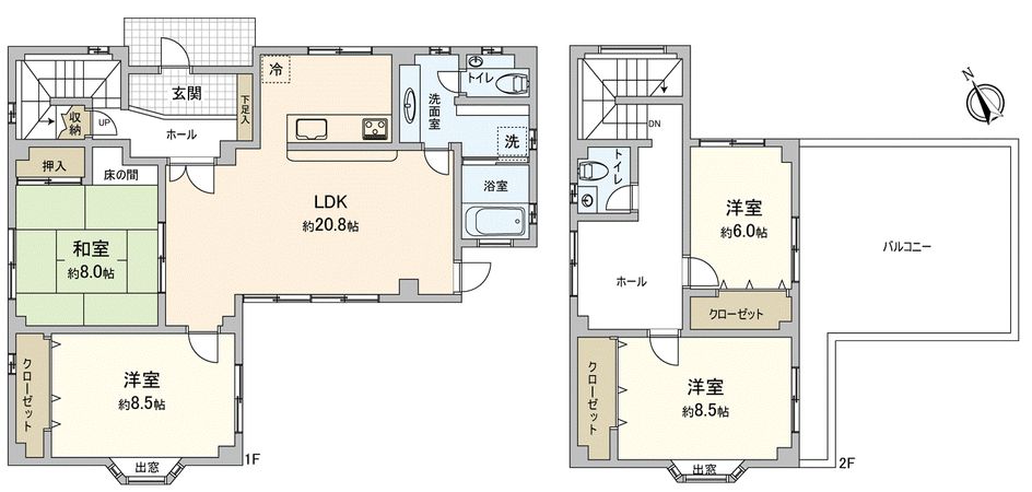 習志野市香澄6丁目戸建 間取図(平面図) 習志野市香澄6丁目戸建 間取図(平面図)