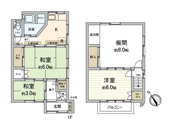 足立区千住東2丁目 借地権付戸建 間取図(平面図) 足立区千住東2丁目 借地権付戸建 間取図(平面図)
