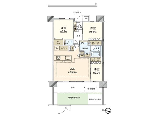 イニシア東京五反野 間取図(平面図) イニシア東京五反野 間取図(平面図)