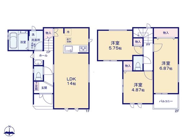 富士見市関沢3丁目 新築戸建 間取図(平面図)