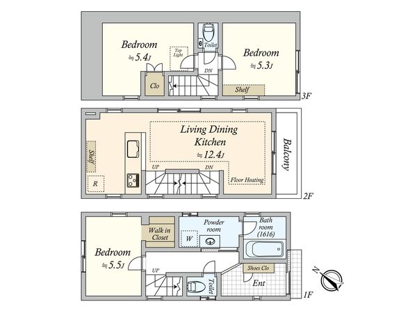 大田区下丸子4丁目新築戸建 間取図(平面図) 大田区下丸子4丁目新築戸建 間取図(平面図)