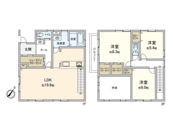 保土ケ谷区上星川1丁目戸建 A号棟 間取図(平面図)