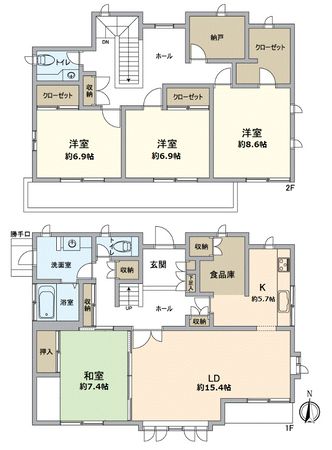 川西市丸山台2丁目 戸建 間取図(平面図)