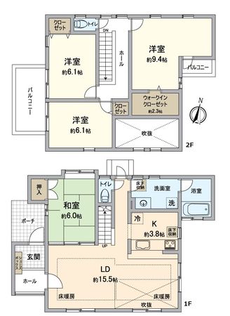 猪名川町つつじが丘 戸建 間取図(平面図)