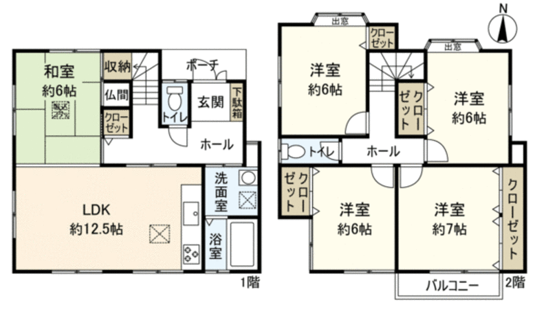 宝塚市清荒神4丁目【テラスハウス】 間取図(平面図) 宝塚市清荒神4丁目【テラスハウス】 間取図(平面図)