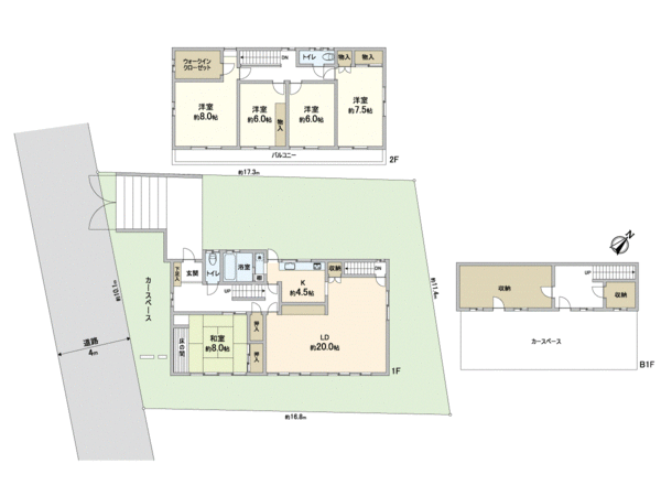 芦屋市山手町 戸建 間取図(平面図) 芦屋市山手町 戸建 間取図(平面図)