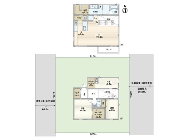 涼風町 戸建 間取図(平面図)