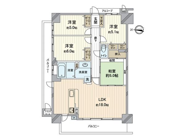 エステムコート香里園 間取図(平面図) 間取図(平面図)