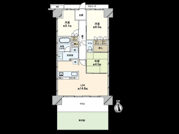 シャルマンフジスマート住之江ファミリア 間取図(平面図)