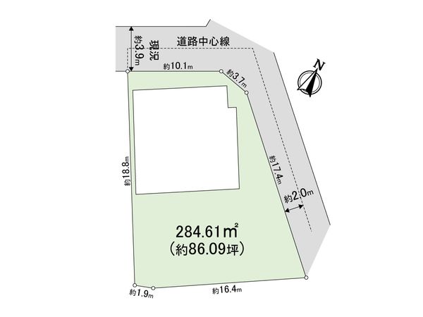 千里山西2丁目 古家付き土地 区画図 千里山西2丁目 古家付き土地 区画図