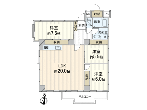 北大阪ハイツ 間取図(平面図)