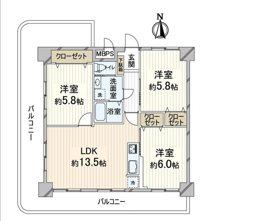 レック淀川 間取図(平面図)