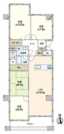 かもめ第1コーポ 12号棟 間取図(平面図) かもめ第1コーポ 12号棟 間取図(平面図)