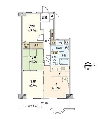 パレス新伊丹 2番館 間取図(平面図) パレス新伊丹 2番館 間取図(平面図)