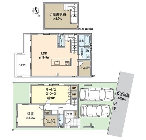 伏見区羽束師古川町 25号棟 間取図(平面図) 伏見区羽束師古川町 25号棟 間取図(平面図)