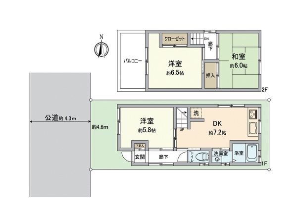 八幡市八幡月夜田 中古一戸建 間取図(平面図) 八幡市八幡月夜田 中古一戸建 間取図(平面図)