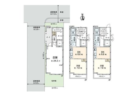 六角天神通 一棟アパート 間取図(平面図) 六角天神通 一棟アパート 間取図(平面図)