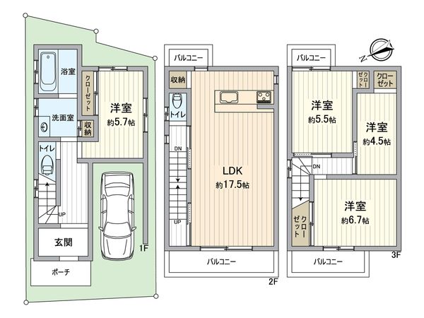 此花区高見2丁目戸建 間取図(平面図) 此花区高見2丁目戸建 間取図(平面図)