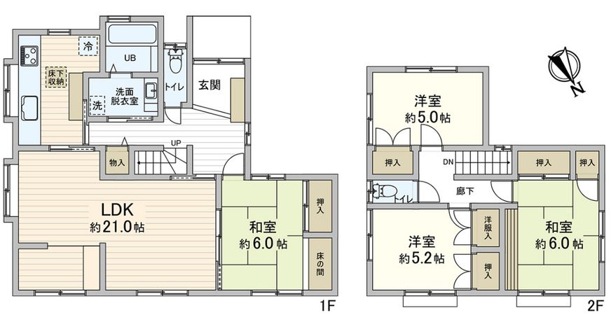 堺市美原区さつき野西1丁目 間取図(平面図) 堺市美原区さつき野西1丁目 間取図(平面図)