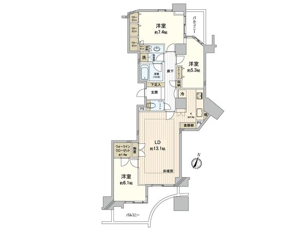 幡ヶ谷ハイムグランシス 間取図(平面図) 幡ヶ谷ハイムグランシス 間取図(平面図)