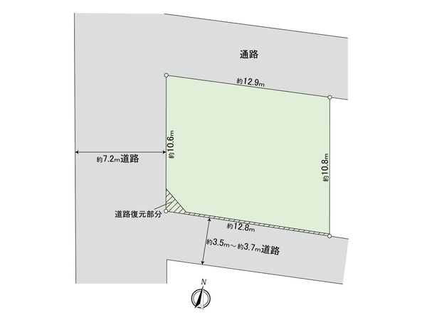 杉並区今川2丁目 土地 区画図 杉並区今川2丁目 土地 区画図
