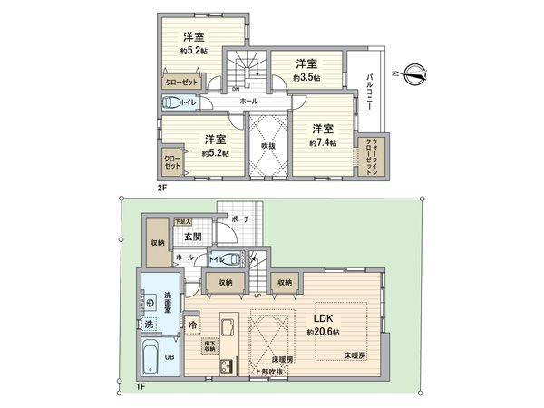 世田谷区粕谷3丁目 新築戸建 間取図(平面図) 世田谷区粕谷3丁目 新築戸建 間取図(平面図)