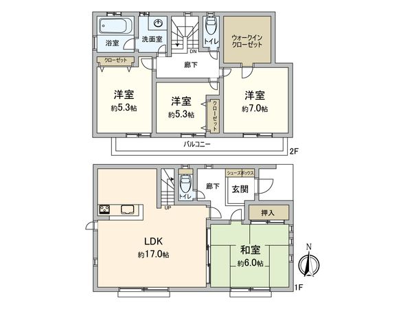 美しが丘西2丁目 戸建 間取図(平面図)