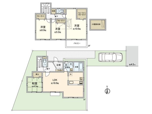 青葉区たちばな台2丁目 新築8号棟 間取図(平面図) 青葉区たちばな台2丁目 新築8号棟 間取図(平面図)