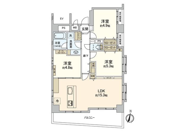 カインドステージ横浜台町 間取図(平面図)