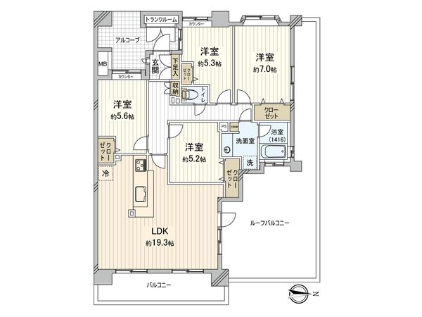 みやこガーデン リリフローラ館 間取図(平面図) 間取図(平面図)