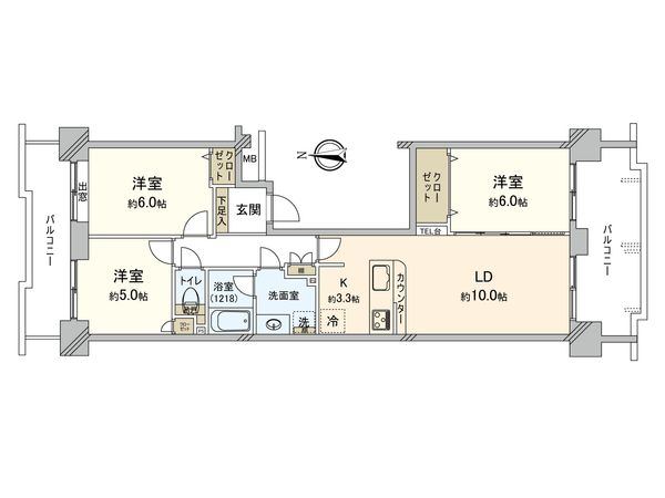 サン・ステージ緑園都市東の街 8番館 間取図(平面図)