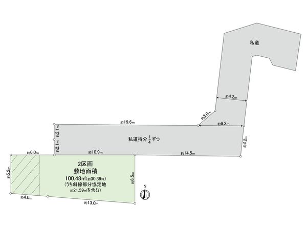 茅ヶ崎市十間坂2丁目 土地 2区画 区画図 茅ヶ崎市十間坂2丁目 土地 2区画 区画図