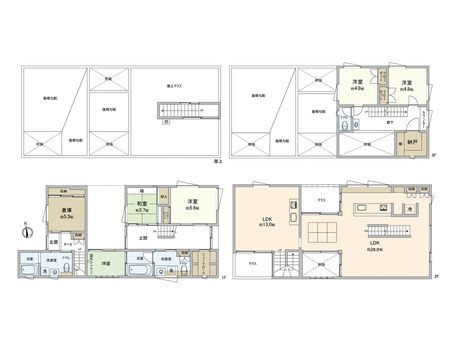 三浦郡葉山町堀内 戸建 間取図(平面図) 三浦郡葉山町堀内 戸建 間取図(平面図)
