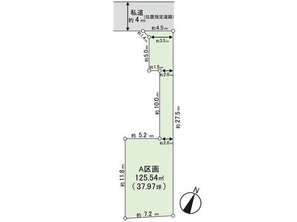 茅ヶ崎市中海岸3丁目 土地 A区画 区画図